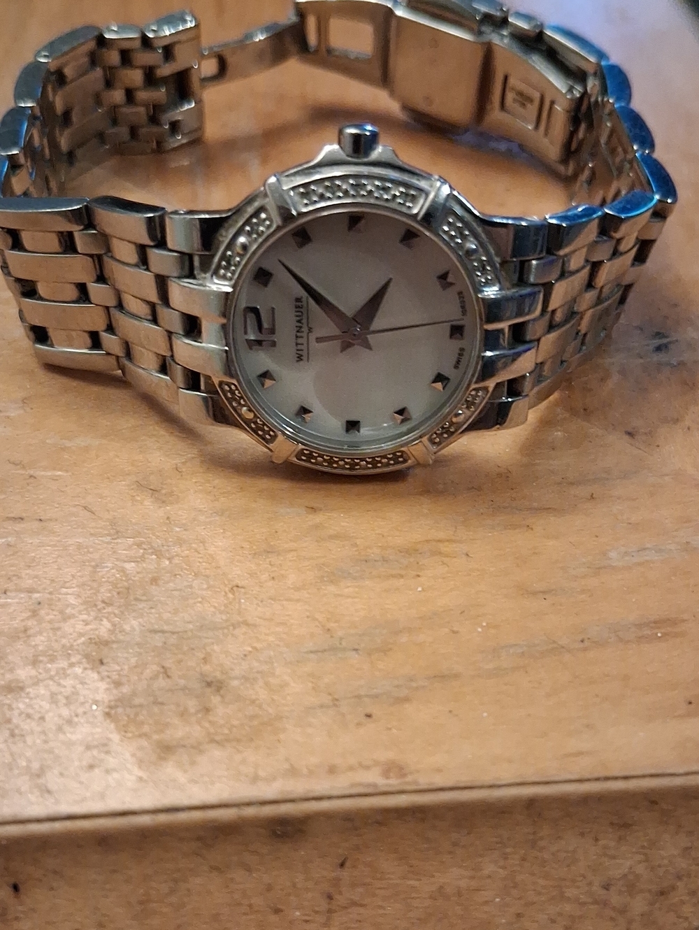 Wittanauer Swiss Made Diamond Accented Bezel 16 Diamonds Ladies Watch